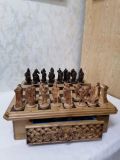 Стол шахматный из дерева - отличная настольная игра. (2 фотографии)